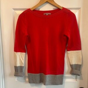 GAP Red and Cream Crew Neck Sweater